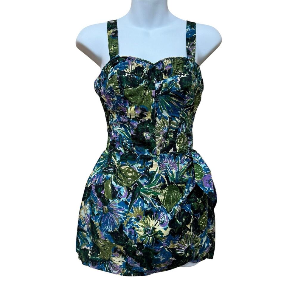 Vintage Sun Fashions of Hawaii Swimsuit Wrap Suit Pin Up Rockabilly Romper